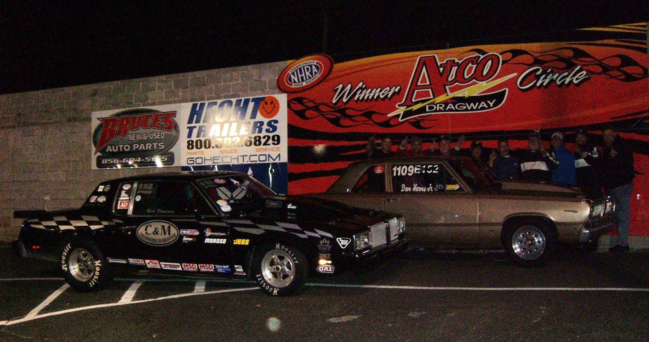 Winners circle picture . Dave Harvey won & I runnered up . Got beat by .009 .